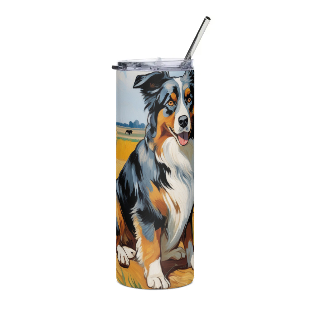 PugMug Custom Australian Shepherd Dog Stainless Steel Tumbler