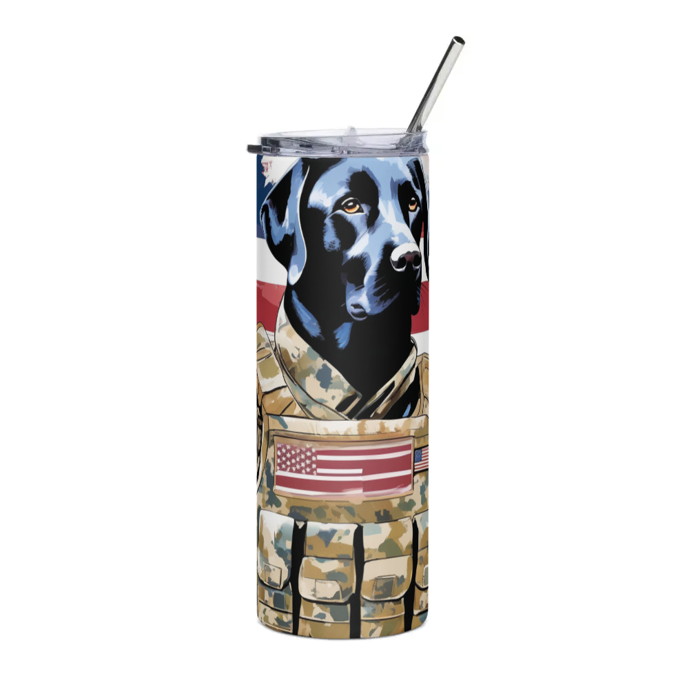 PugMug Custom Black Labrador Retriever Stainless Steel Tumbler