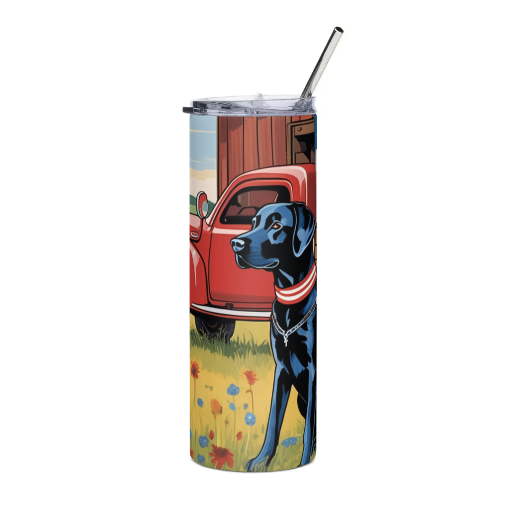 PugMug Custom Black Labrador Retriever Stainless Steel Tumbler