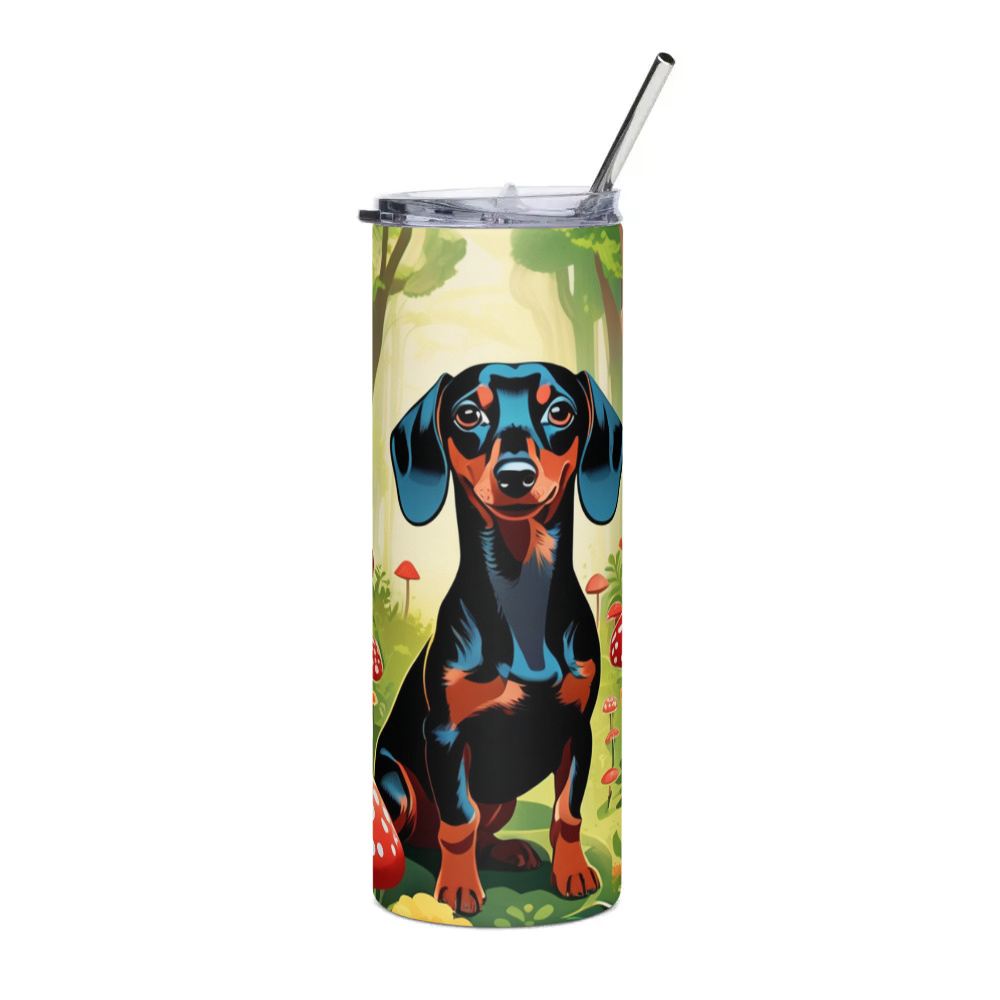 PugMug Custom Black Dachshund Stainless Steel Tumbler