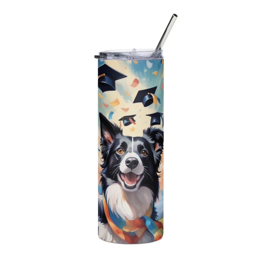 PugMug Custom Border Collie Stainless Steel Tumbler