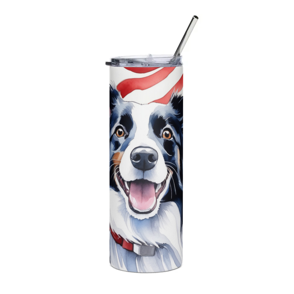 PugMug Custom Border Collie Stainless Steel Tumbler
