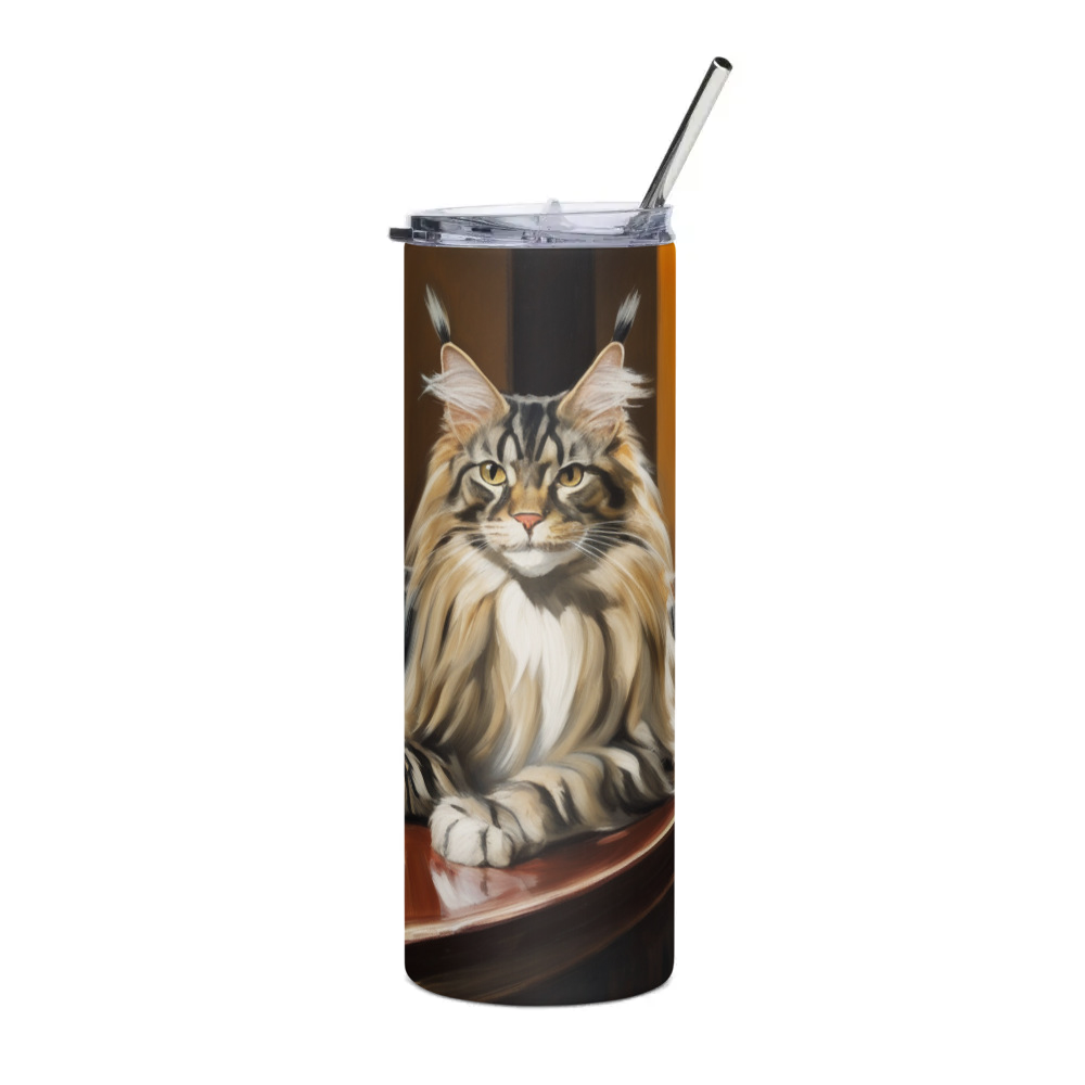 PugMug Custom Tabby Maine Coon Cat Stainless Steel Tumbler