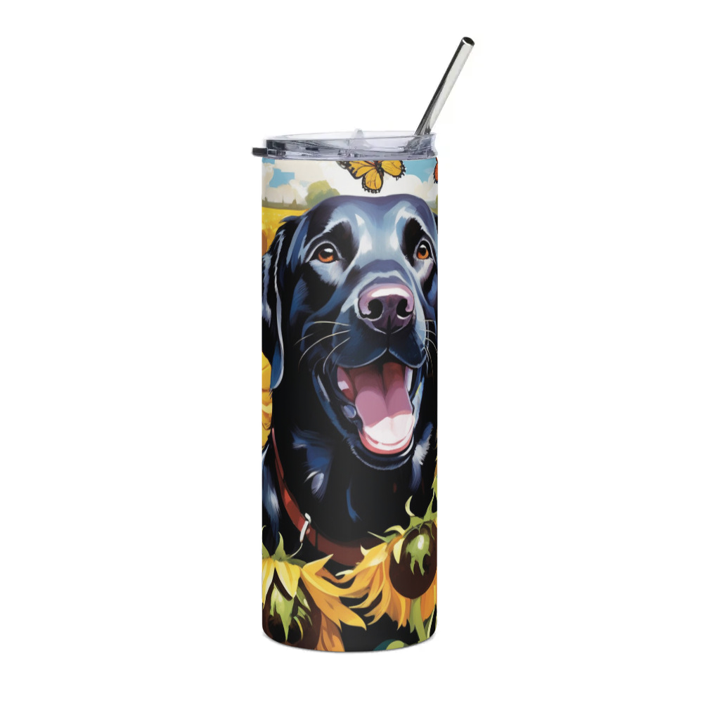 PugMug Custom Black Labrador Retriever Stainless Steel Tumbler