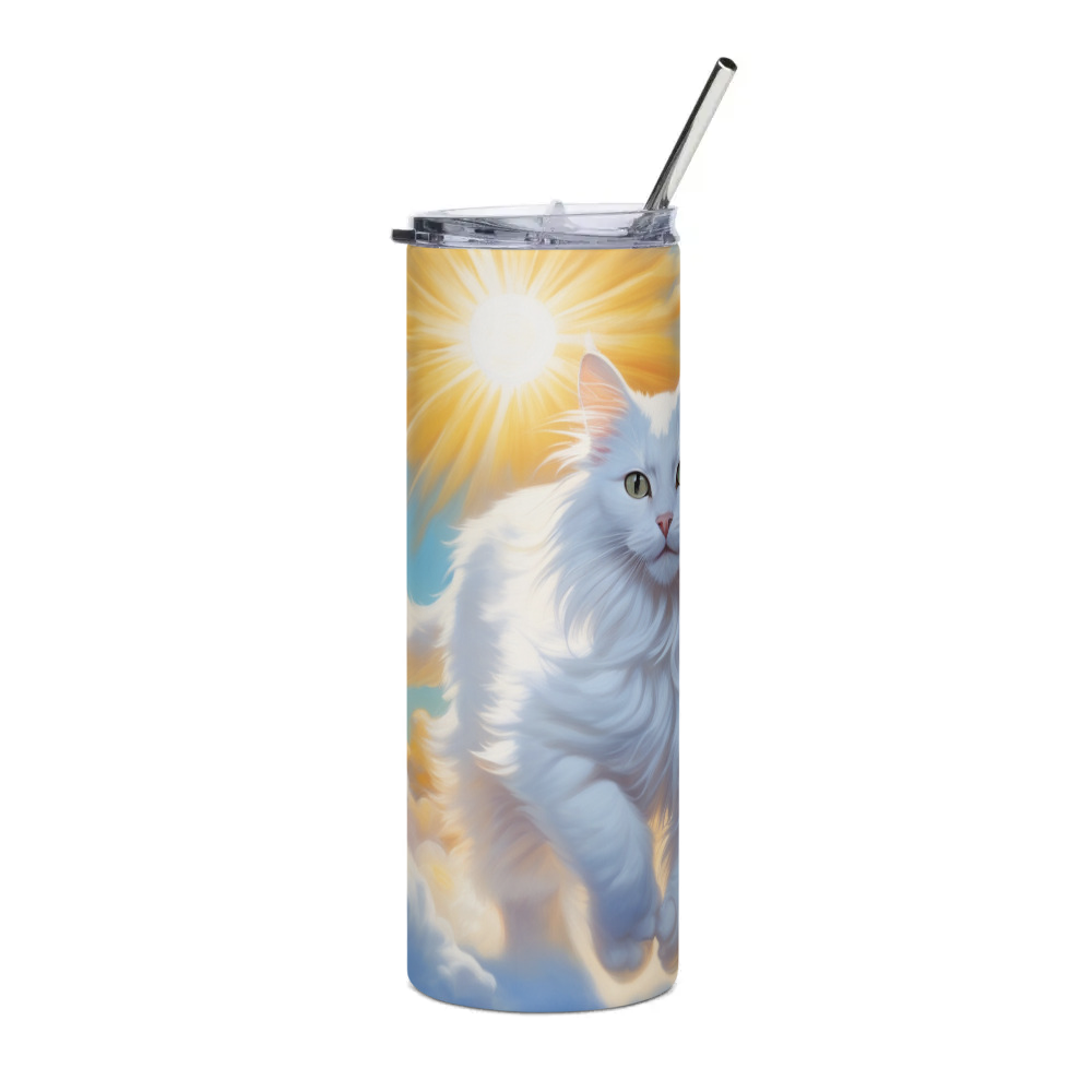 PugMug Custom White Companion Cat Stainless Steel Tumbler