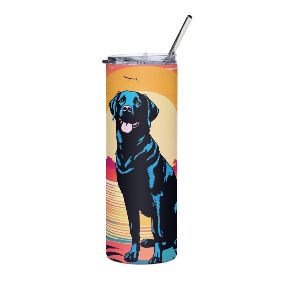 PugMug Custom Black Labrador Retriever Stainless Steel Tumbler