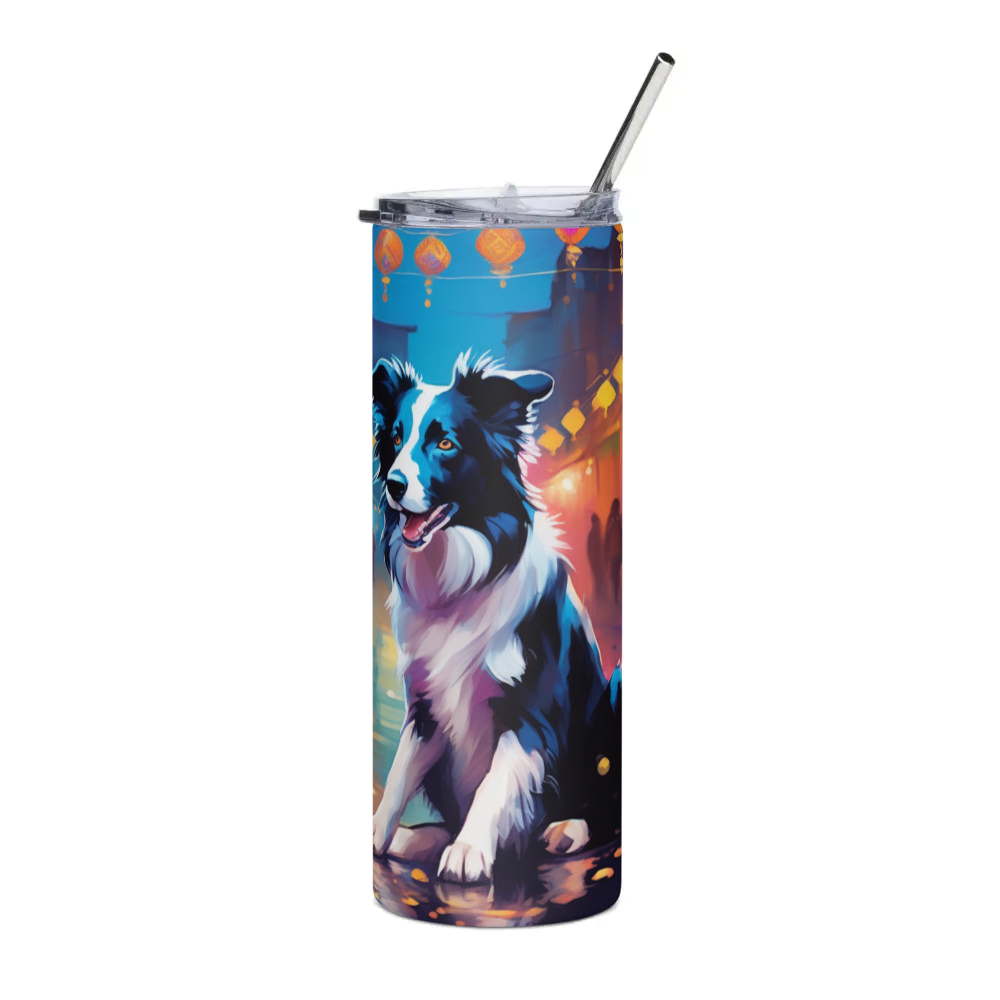PugMug Custom Border Collie Stainless Steel Tumbler