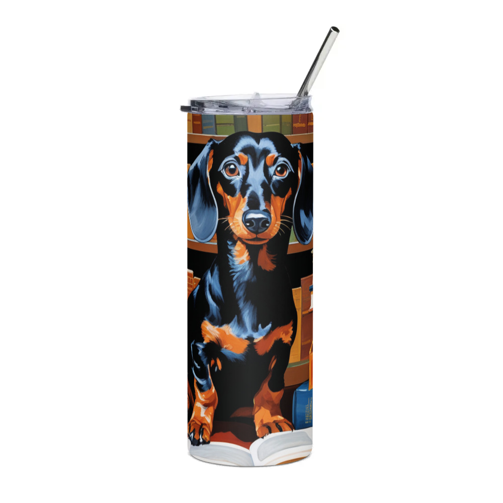 PugMug Custom Black Dachshund Stainless Steel Tumbler