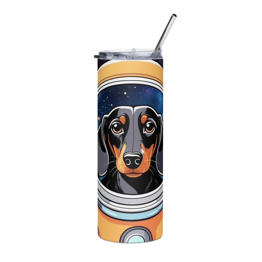 PugMug Custom Black Dachshund Stainless Steel Tumbler