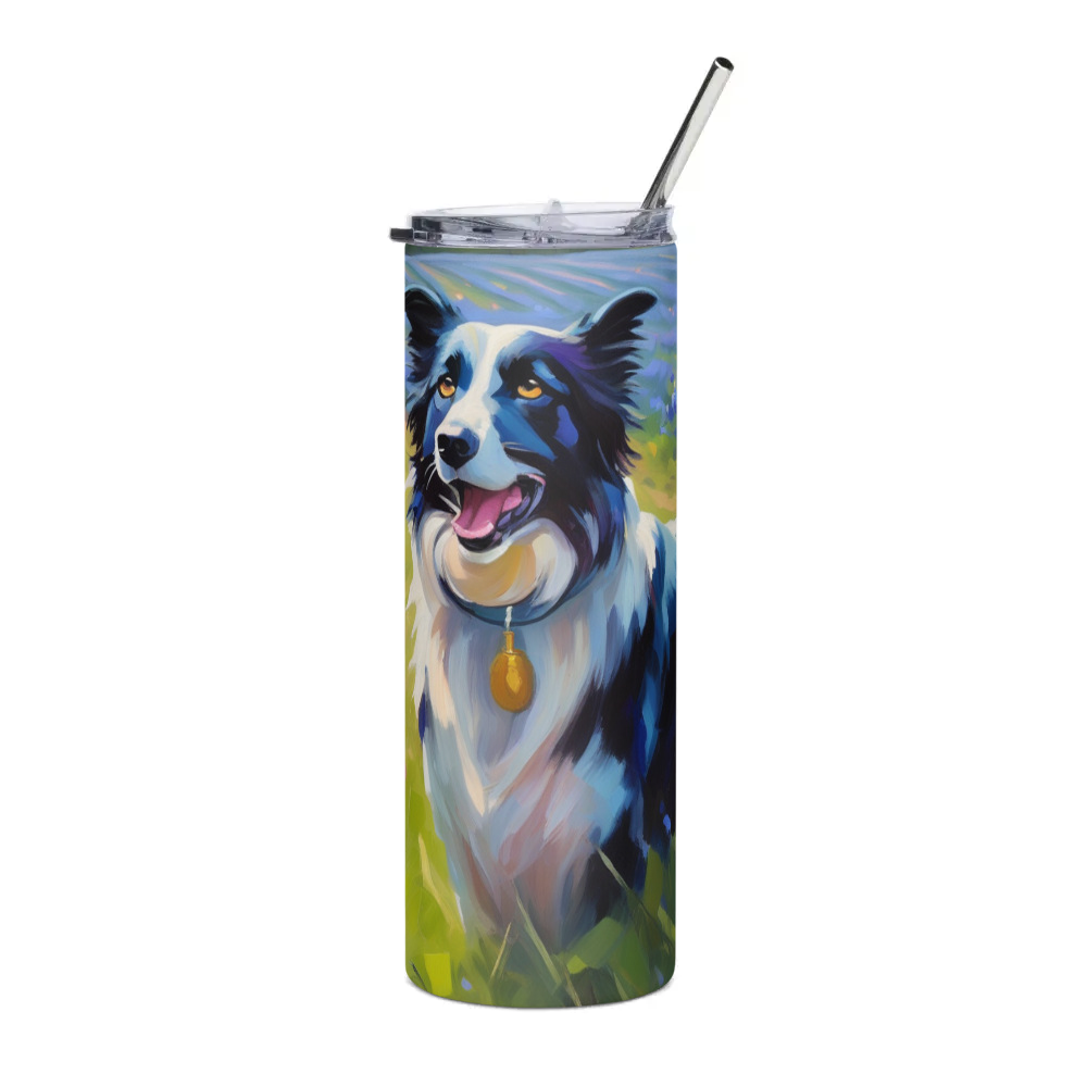 PugMug Custom Border Collie Stainless Steel Tumbler