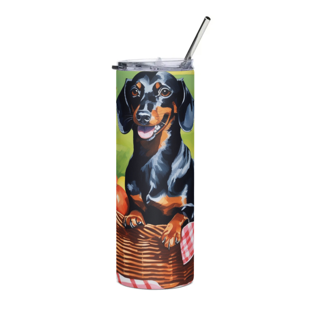 PugMug Custom Black Dachshund Stainless Steel Tumbler
