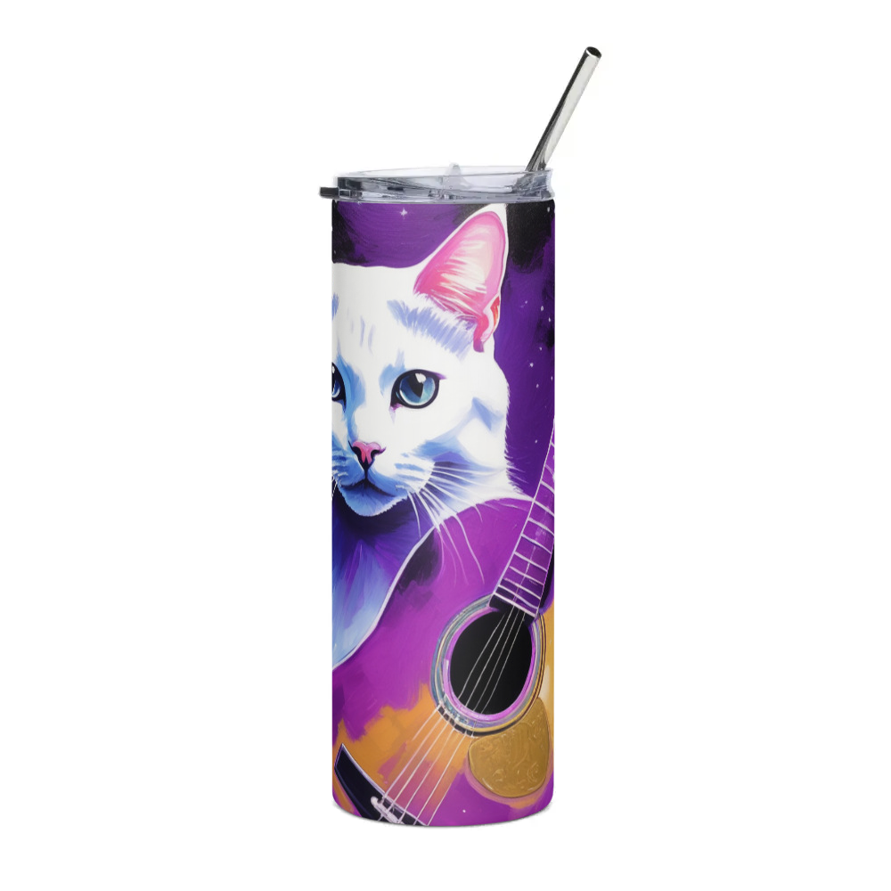 PugMug Custom White Exotic Cat Stainless Steel Tumbler