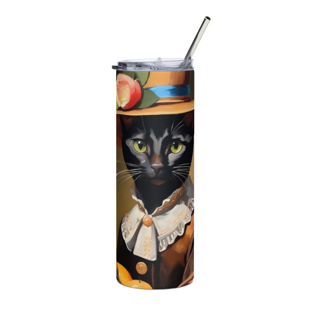 PugMug Custom Black Abyssinian Cat Stainless Steel Tumbler