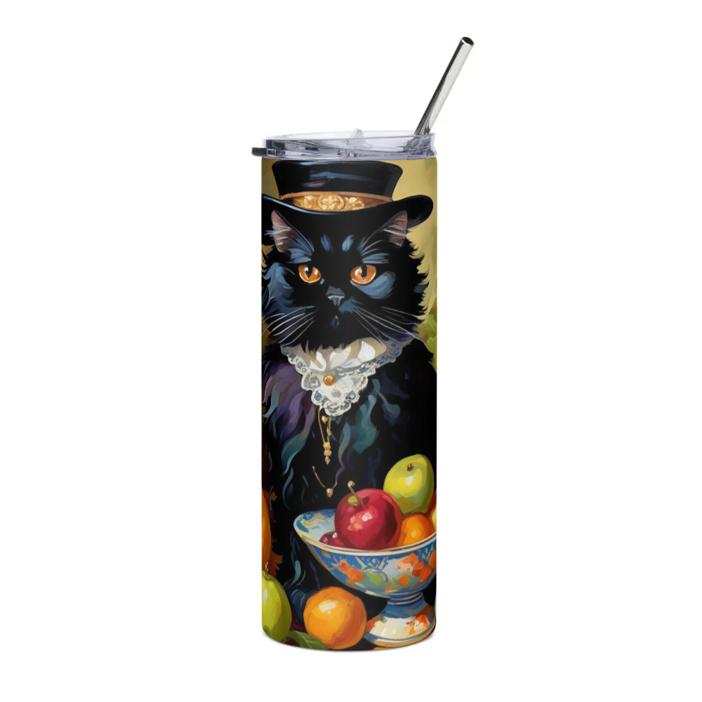 PugMug Custom Black Persian Cat Stainless Steel Tumbler