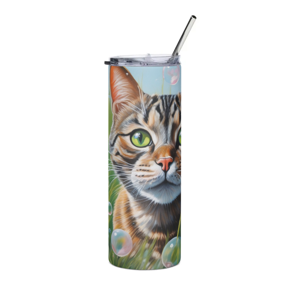 PugMug Custom Tabby Companion Cat Stainless Steel Tumbler