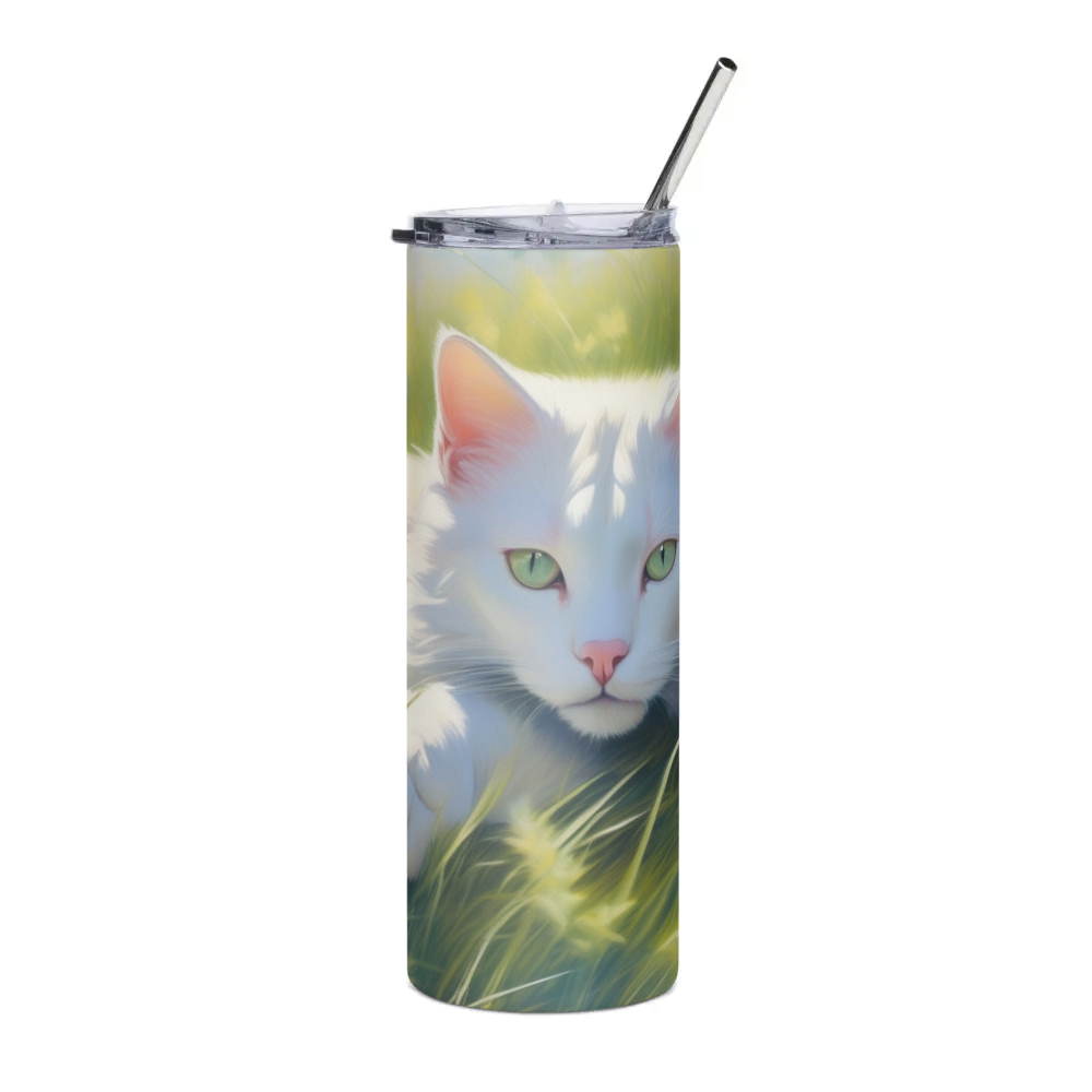 PugMug Custom White Exotic Cat Stainless Steel Tumbler