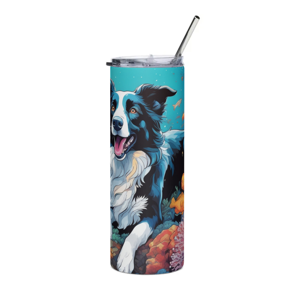 PugMug Custom Border Collie Stainless Steel Tumbler