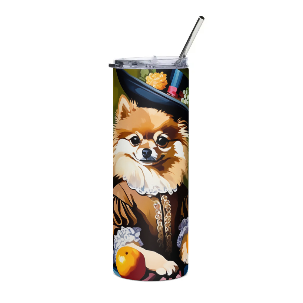 PugMug Custom Tan Pomeranian Stainless Steel Tumbler