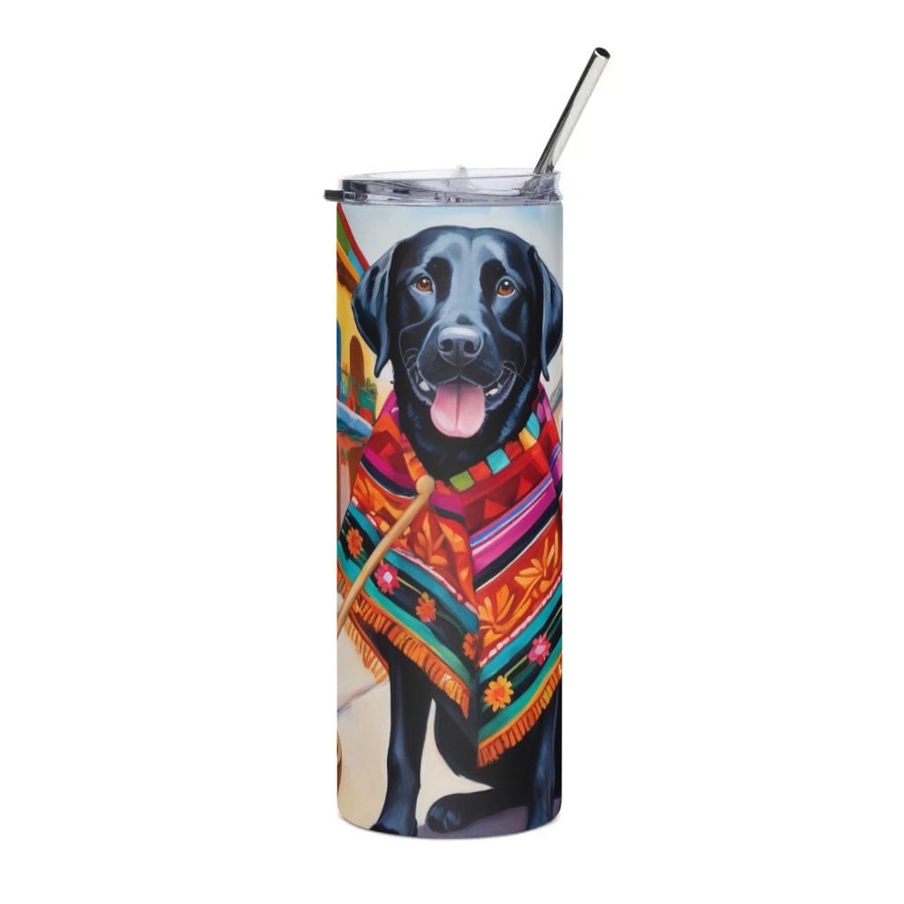 PugMug Custom Black Labrador Retriever Stainless Steel Tumbler