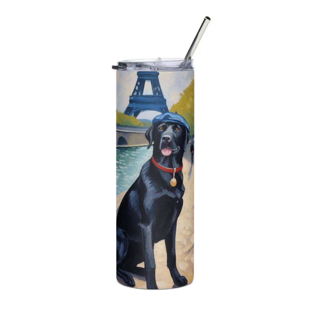 PugMug Custom Black Labrador Retriever Stainless Steel Tumbler