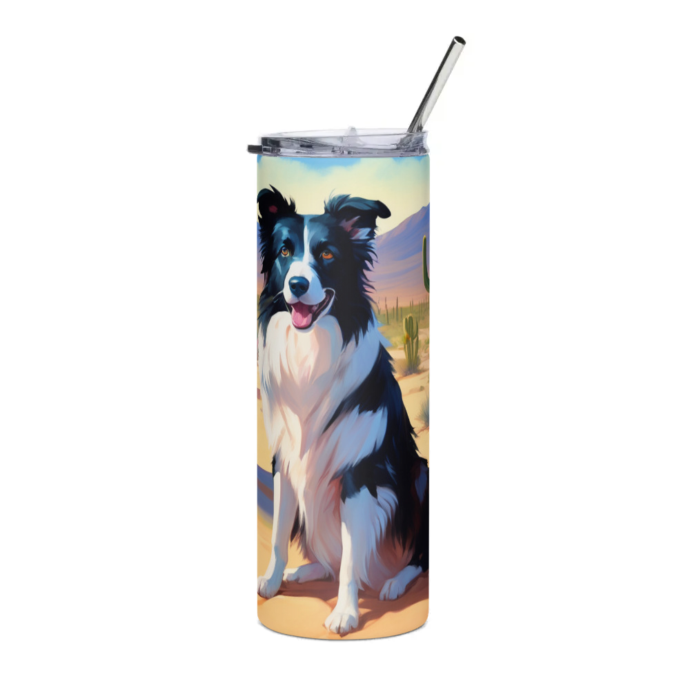 PugMug Custom Border Collie Stainless Steel Tumbler
