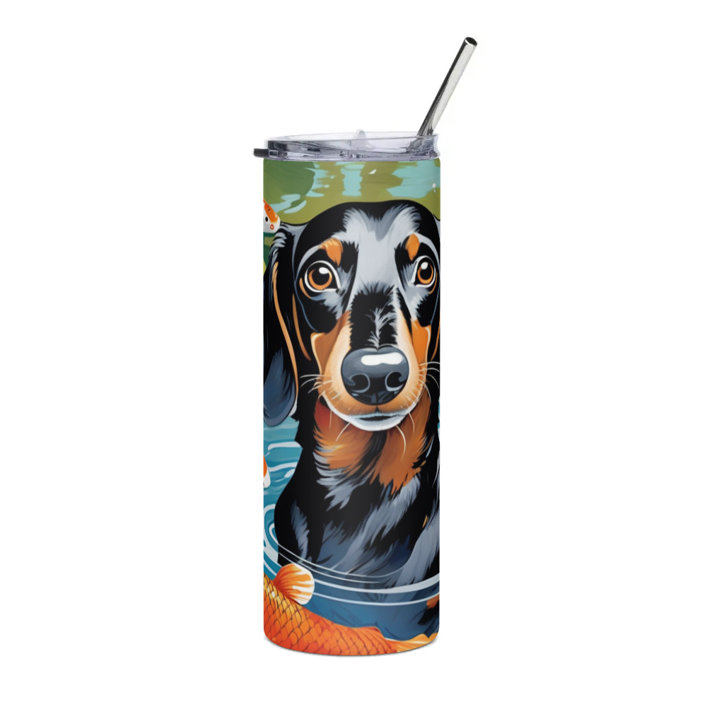 PugMug Custom Black Dachshund Stainless Steel Tumbler