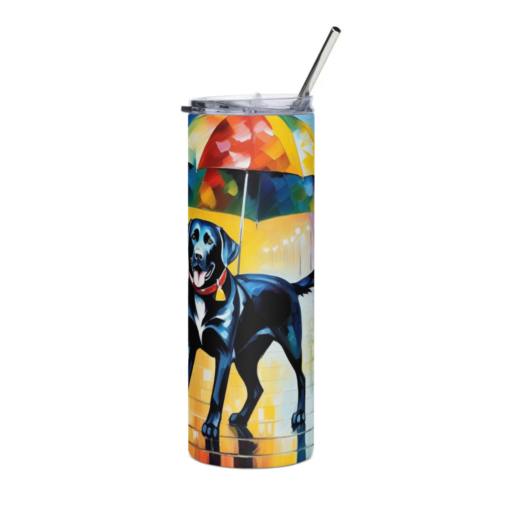 PugMug Custom Black Labrador Retriever Stainless Steel Tumbler