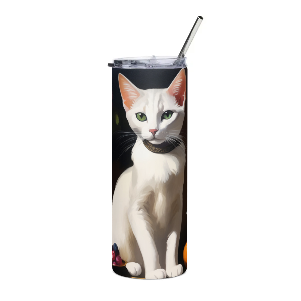 PugMug Custom White Abyssinian Cat Stainless Steel Tumbler