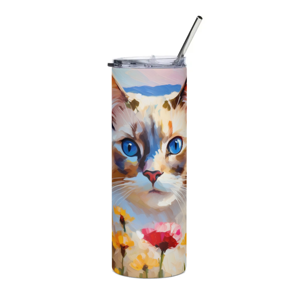 PugMug Custom Tabby Ragdoll Cat Stainless Steel Tumbler