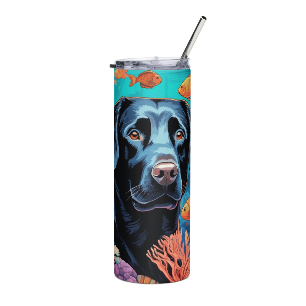 PugMug Custom Black Labrador Retriever Stainless Steel Tumbler