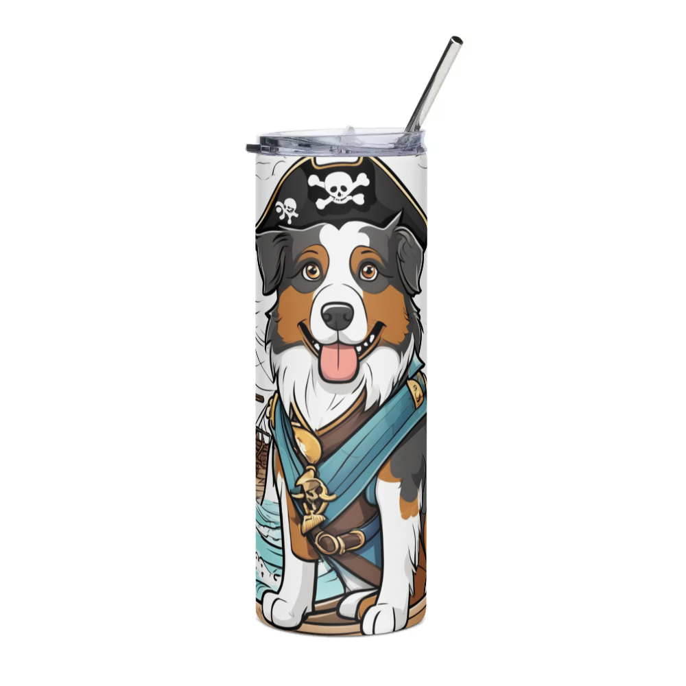 PugMug Custom Australian Shepherd Dog Stainless Steel Tumbler