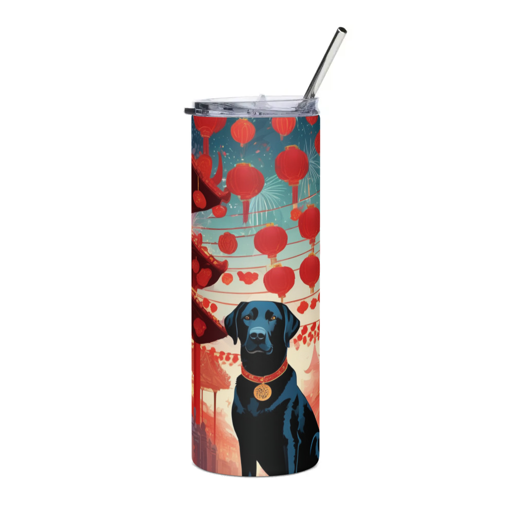 PugMug Custom Black Labrador Retriever Stainless Steel Tumbler