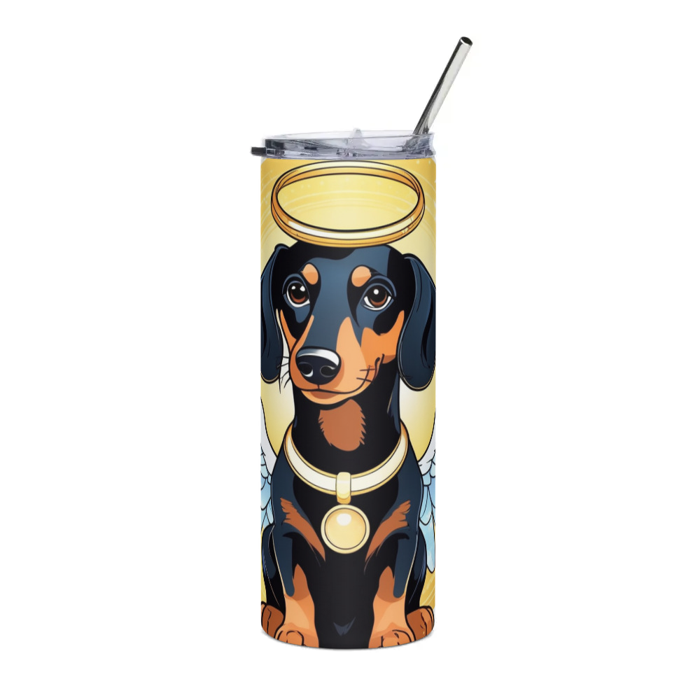 PugMug Custom Black Dachshund Stainless Steel Tumbler