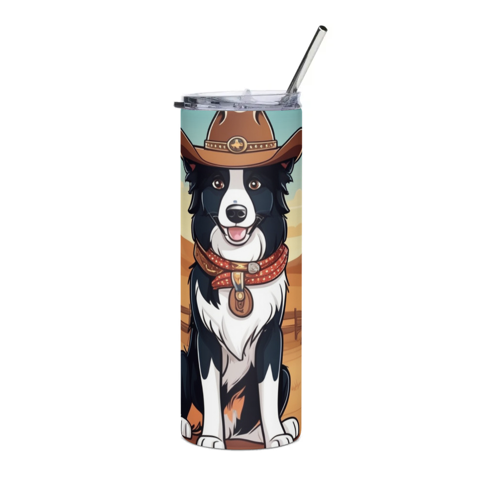 PugMug Custom Border Collie Stainless Steel Tumbler