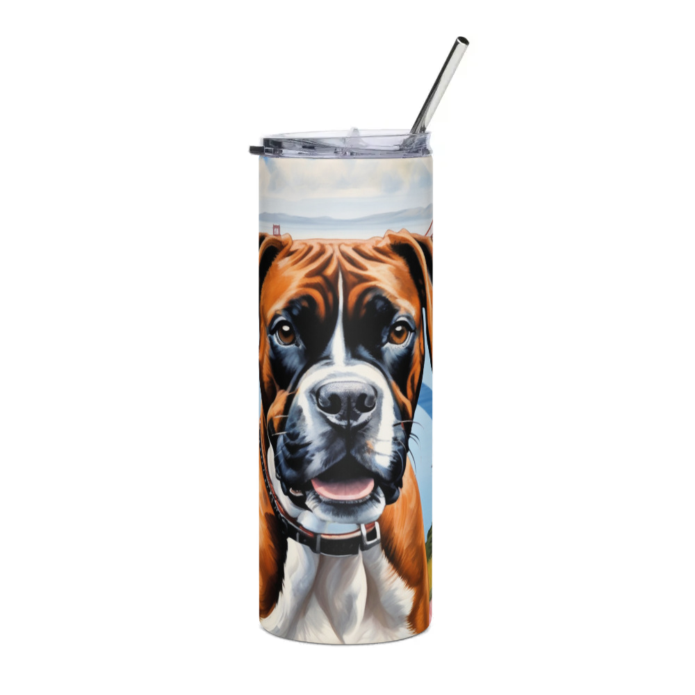 PugMug Custom Boxer Dog Stainless Steel Tumbler