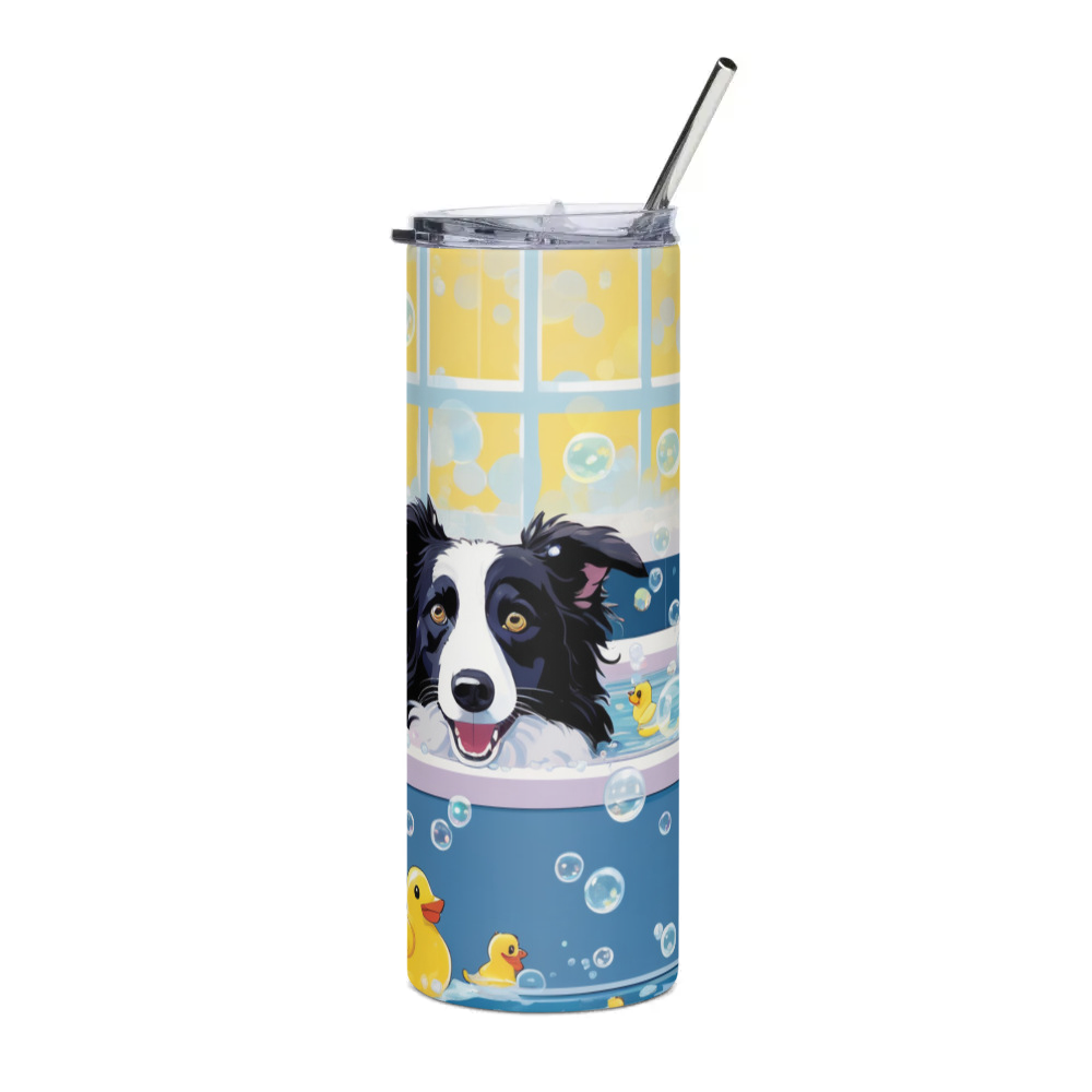 PugMug Custom Border Collie Stainless Steel Tumbler