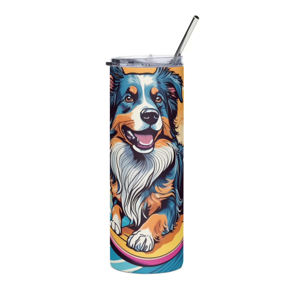 PugMug Custom Australian Shepherd Dog Stainless Steel Tumbler
