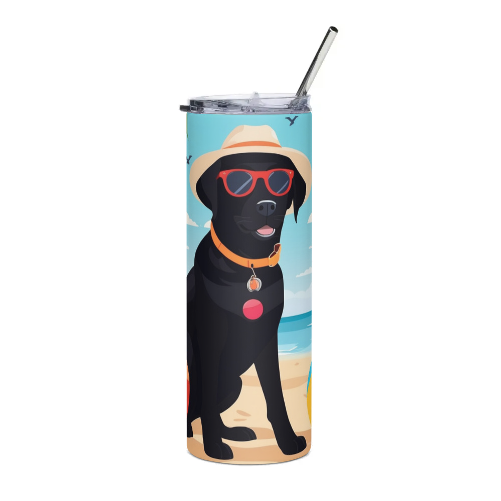 PugMug Custom Black Labrador Retriever Stainless Steel Tumbler