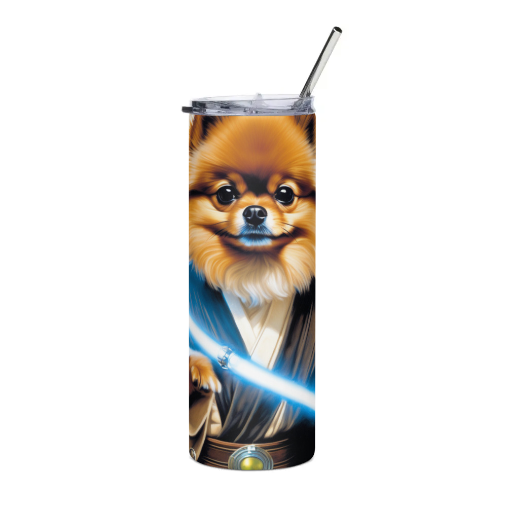 PugMug Custom Tan Pomeranian Stainless Steel Tumbler