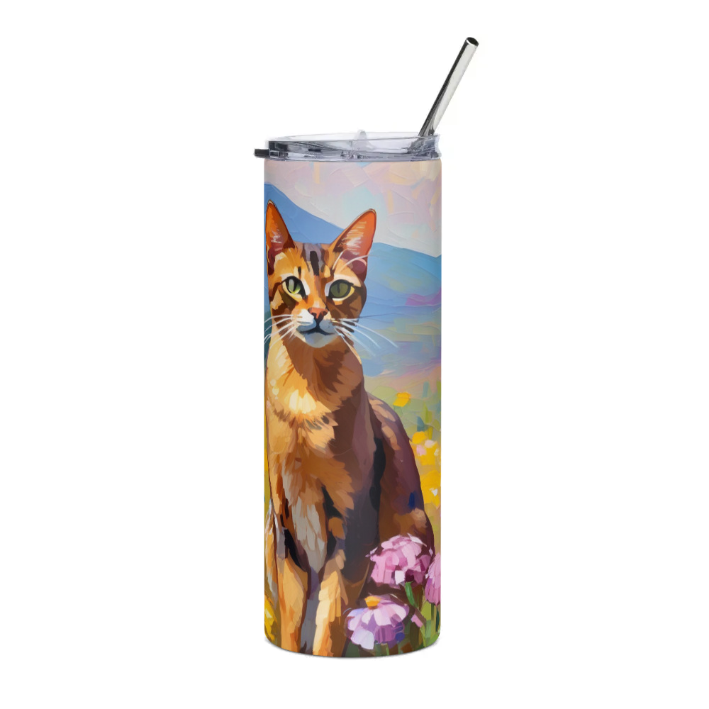 PugMug Custom Tabby Abyssinian Cat Stainless Steel Tumbler
