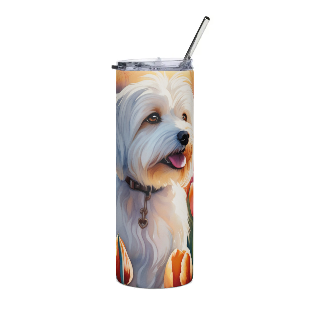 PugMug Custom White Havanese Dog Stainless Steel Tumbler
