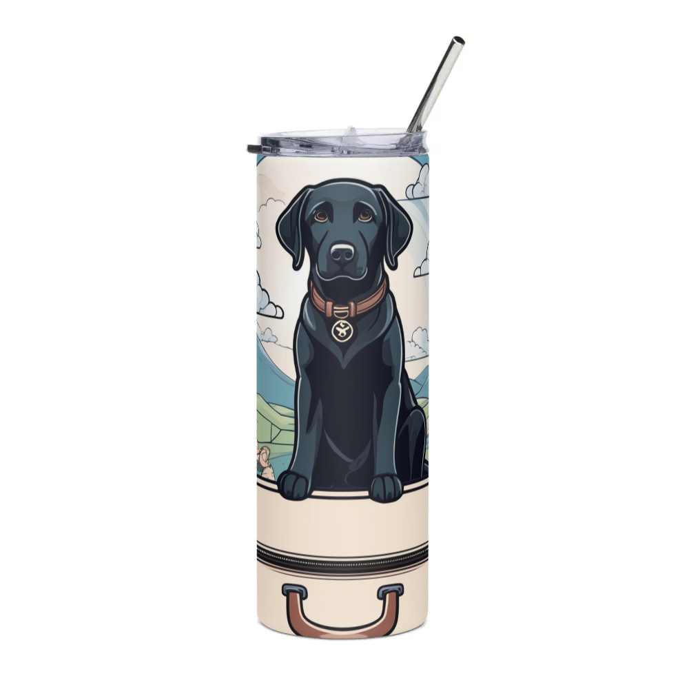 PugMug Custom Black Labrador Retriever Stainless Steel Tumbler