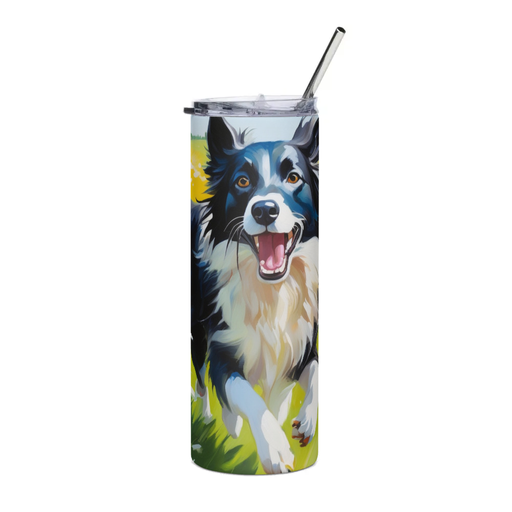 PugMug Custom Border Collie Stainless Steel Tumbler