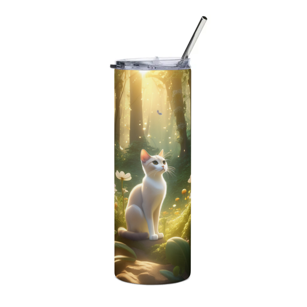 PugMug Custom White Abyssinian Cat Stainless Steel Tumbler