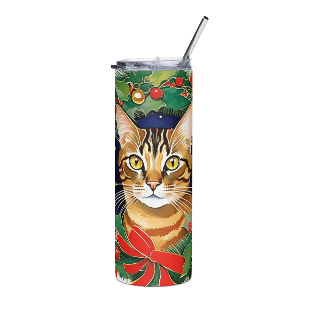 PugMug Custom Tabby Abyssinian Cat Stainless Steel Tumbler