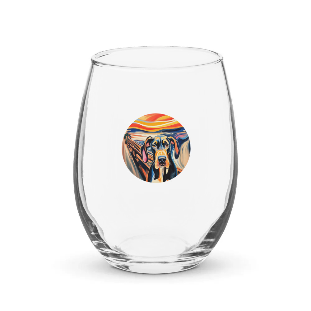 PugMug Custom Great Dane Stemless Wine Glass