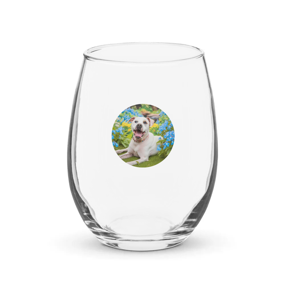 PugMug Custom Melody Stemless Wine Glass