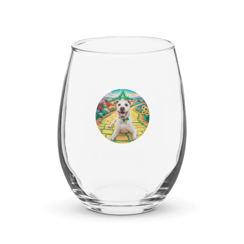 PugMug Custom Melody Stemless Wine Glass
