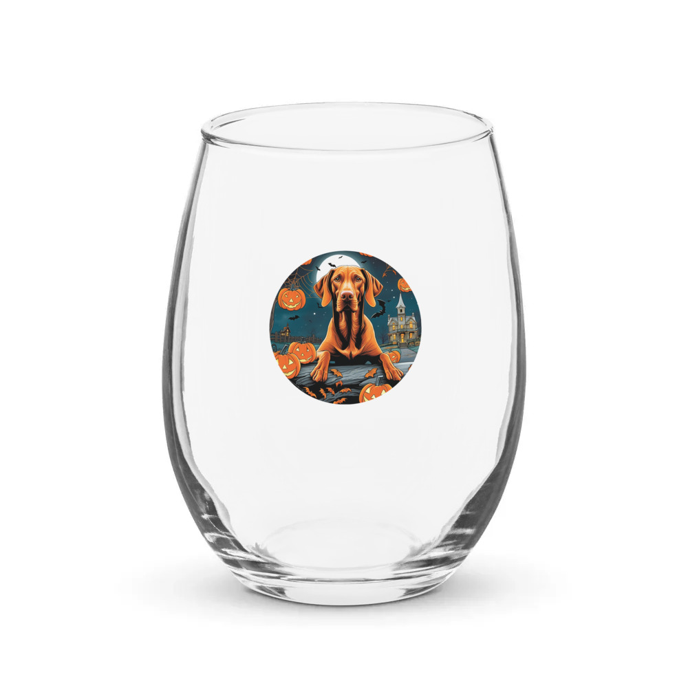 PugMug Custom Vizsla Stemless Wine Glass