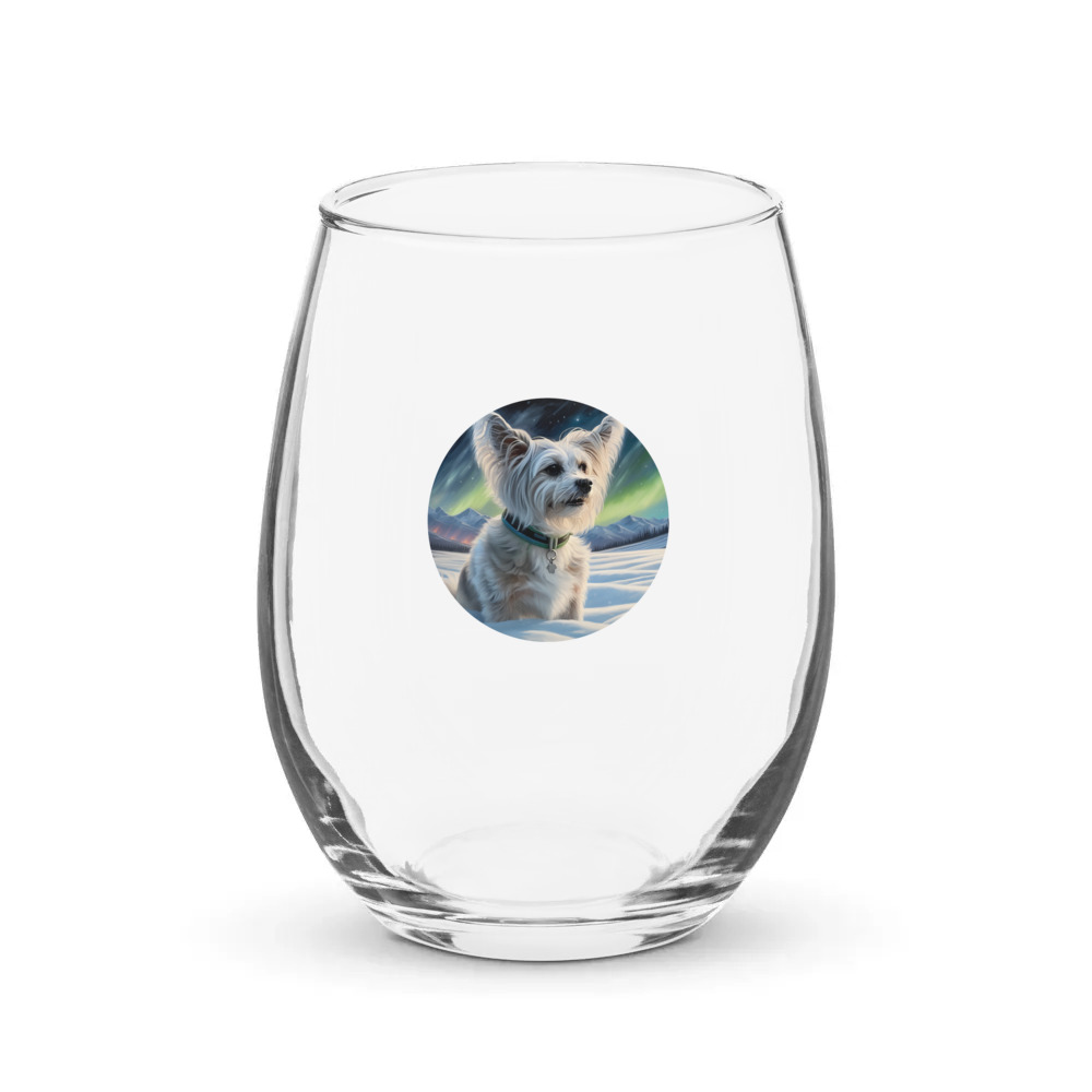 PugMug Custom Leo Stemless Wine Glass